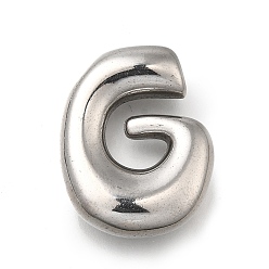Letter G 304 подвески из нержавеющей стали, буквенное очарование, анти-тускнение, Буква G, 22.5x18x6 мм, отверстие : 3.5x2.2 мм