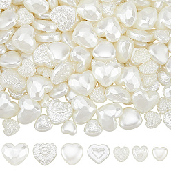 Сердце 210 шт. 7 стили бусины из искусственного жемчуга из АБС-пластика, сердце, 10~17x11~18x5~11 мм, отверстие : 0.5~2 мм, 30 шт / стиль
