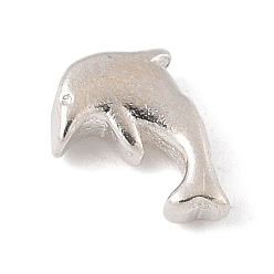 Dolphin 925 шарики стерлингового серебра, с печатью 925, серебряный цвет гальваническим, дельфин, 8x6x2.5 мм, отверстие : 0.8 мм