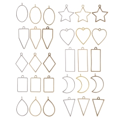 (52) Непрозрачная лаванда Стойки из пластика с открытыми задними подвесками, для diy уф смолы, эпоксидная смола, Прессованные цветочные украшения, разнообразные, разноцветные, 30 шт / комплект