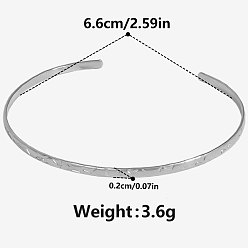 Нержавеющая Сталь Цвет Европейский и американский стиль 304 простые браслеты из нержавеющей стали, браслеты-манжеты для женщин, цвет нержавеющей стали, внутренний диаметр: 2-5/8 дюйм (6.6 см)