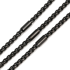 Черный 304 нержавеющая сталь коробка цепи, со ссылками на столбцы, с катушкой, ионное покрытие (ip), несварные, чёрные, 9x5 mm и 4x4 mm