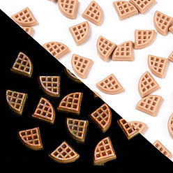 Треугольник Кабошоны из светящейся смолы, имитация шоколада, светится в темноте, деревесиные, треугольные, 8.5x11.5x3 мм