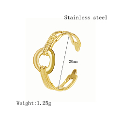 Золотой Открытые манжеты из нержавеющей стали в форме кольца для женщин, золотые, внутренний диаметр: 20 мм