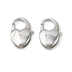 Сердце 304 нержавеющая сталь застежка когтя омара, цвет нержавеющей стали, сердце, 16x11x3.5 мм, отверстие : 1 мм