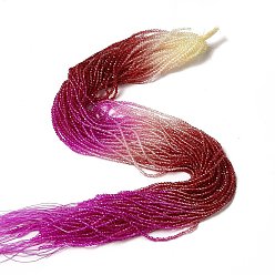 Темно-Красный Прозрачный градиент цвета стеклянные бусины пряди, граненые круглые, темно-красный, 2 мм, отверстие : 0.8 мм, около 160~178 шт / нитка, 13.58 ~14.17 дюйм (34.5~36 см)