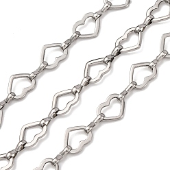 Нержавеющая Сталь Цвет 304 ссылка цепи из нержавеющей стали сердце, несварные, цвет нержавеющей стали, 9.5x7.5x1 мм