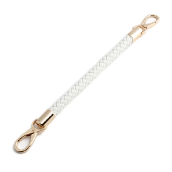 White Imitation Leather Braided Bag Handles, Bag Straps, White, 30cm