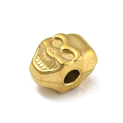Golden 304 Stainless Steel Beads Rhinestone Settings, Skull, Golden, 10x7x6.5mm, Hole: 2.5mm, Fit for 1.8mm Rhinestone