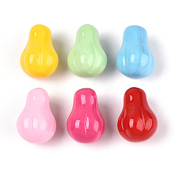 (52) Непрозрачная лаванда Непрозрачные акриловые бусины, половине просверлил, груша, разноцветные, 27.5x20x20 мм, отверстие : 2.8 мм