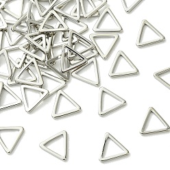 Platino Anillos de eslabones de latón Shegrace, triángulo, sin cadmio, plomo, níquel, Platino, 8x9x1 mm, agujero: 5.5x6 mm