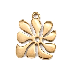 Golden 201 Stainless Steel Charms, Flower Charms, Golden, 15x12x1mm, Hole: 1.5mm