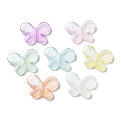 (52) Непрозрачная лаванда Прозрачные акриловые бусины, светящиеся бусы, светится в темноте, бабочка, разноцветные, 15x20x4.5 мм, отверстие : 1.4 мм, Около 710 шт / 500 г
