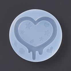 White Heart Silicone Molds, Quicksand Molds, Resin Casting Molds, for UV Resin & Epoxy Resin Jewelry Making, White, 71x13mm