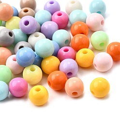 (52) Непрозрачная лаванда Непрозрачные акриловые бусины, круглые, разноцветные, 7.5x7.5 мм, отверстие : 2 мм, 1785 шт / 500 г