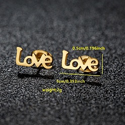 Слово 201 из нержавеющей стали серьги, золотые, слово, 5x10 мм