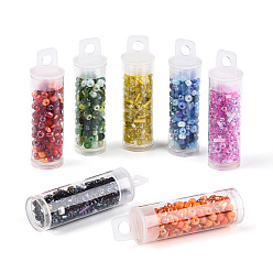(52) Непрозрачная лаванда 7 бутылки наборы стеклянных бусин своими руками, разнообразные, разнообразные, разноцветные, 1~25.5x1.5~5 мм, отверстие : 0.6~1.5 мм, емкость: 10 мл (0.34 жидких унций)