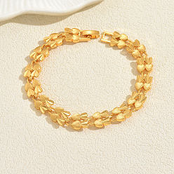 Сердце Браслеты-цепочки из сплава для женщин, золотые, сердце, внутренний диаметр: 8-1/8 дюйм (20.5 см)