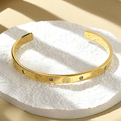 Shell Shape 304 из нержавеющей стали манжеты браслеты, с кубического циркония, реальный 18 k позолоченный, формы раковины, внутренний диаметр: 2x2-3/8 дюйм (5x6 см)