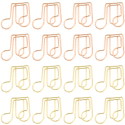 Musical Note 40 шт 2 цвета железные скрепки, милые скрепки, забавные закладки маркировочные клипы, музыкальная нота, 22x25x2 мм, 20 шт / цвет