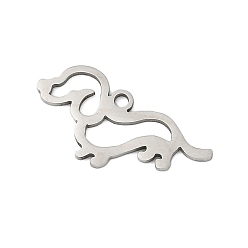 Нержавеющая Сталь Цвет 201 подвески из нержавеющей стали, собака прелести, цвет нержавеющей стали, 11.5x20x1 мм, отверстие : 1.5 мм