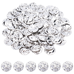 Платина Латунные кулоны, плоско-круглые, без никеля , Реальная платина, 15x1.5 мм, отверстие : 1 мм, 60 шт / коробка