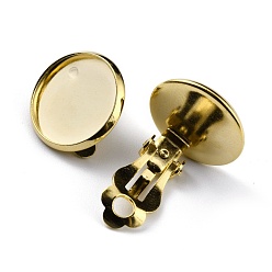 Настоящее золото 24K Латунные серьги с клипсами, реальный 24 k позолоченный, 16x16x8.5 мм