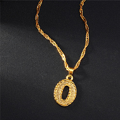 Letter O Латунные кулоны, золотые, Письмо O, 17.72 дюйм (45 см)