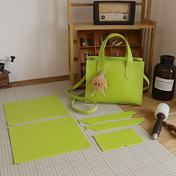 Зелено-Желтый Набор сумок через плечо своими руками, включая материалы сумки из искусственной кожи, прямоугольные, зеленый желтый, 200x250x110 мм