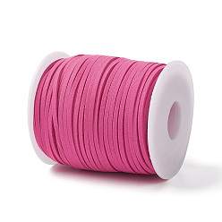 Hot Pink 45M Faux Suede Cord, Faux Suede Lace, Hot Pink, 2~2.5x1.5~2mm, about 50 Yards(45m)/Roll
