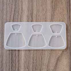 Fan DIY силиконовые формы кулон, формы для литья смолы, для уф-смолы, изготовление ювелирных изделий из эпоксидной смолы, вентилятор, 67x146x6 мм, отверстие : 1.6 мм, внутренний диаметр: 16.5~36x22~47 мм