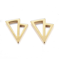 Золотой 304 мочки ушей из нержавеющей стали, завинчивающиеся серьги, гипоаллергенные серьги, треугольные, золотые, 11 мм, штифты : 1 мм