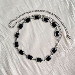 Реактивный Самолет Цепочка из сплава со стразами в стиле бохо с прямоугольными звеньями, платина, струя, 1120 мм