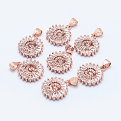 Letter G Долговечные покрытые и стойки латунные микропроволочные кубические буквы из циркония, плоско-круглые, Настоящее розовое золото покрыто, letter.g, 19x15.5x2.5 мм, отверстие : 3.5x4 мм