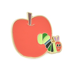 Яблоко Эмалевые булавки, булавки для лацканов из сплава для одежды рюкзака, яблоко, 28.5x30.5 мм