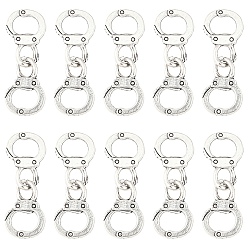 Античное Серебро 10шт. звенья/соединители из сплава тибетского типа, без кадмия и без свинца, наручники, античное серебро, 30.5x11.5x1.5 мм, отверстие : 5x7 мм