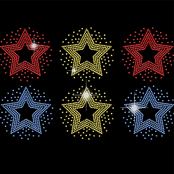 Звезда Стекла исправление горный хрусталь, гладить по аппликациям, аксессуары для костюма, для одежды, , брюки, звезда, 297x210 мм