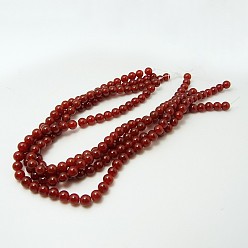 Carnelian Natural Carnelian Beads Strands, Dyed, Grade A, Round, 4mm