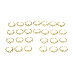 Letter Кольцо-манжета с открытой буквой из прозрачного кубического циркония, настоящие позолоченные украшения из латуни для женщин, без кадмия, без никеля и без свинца, буквы, размер США 18 7 (3/4 мм)