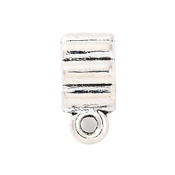 Античное Серебро Сплавочные подвески тибетского стиля, без свинца и без кадмия, колонна с волнистыми подвесками, античное серебро, 11x8x5x5.5 мм, отверстие : 1.8 мм