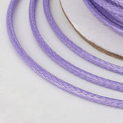 Lilac Eco-Friendly Korean Waxed Polyester Cord, Lilac, 1mm, about 169.51~174.98 Yards(155~160m)/Roll