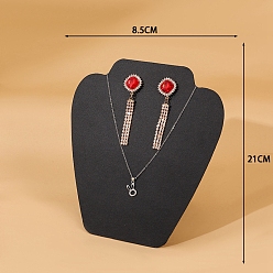 Черный Древесина, покрытая искусственной кожей, подставки для ювелирных изделий для ожерелий, Серьги, чёрные, 85x210 мм