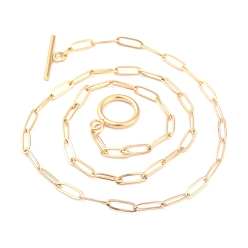 Золотой Ионное покрытие (ip) 304 цепочки из нержавеющей стали со скрепками, с Переключить застежками, золотые, 17.67 дюйм (44.9 см)