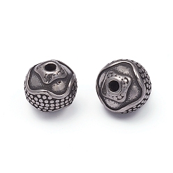 Antik Silber Farbe 304 Edelstahlkugeln, Rondell, Antik Silber Farbe, 9.5x10 mm, Bohrung: 1.5 mm