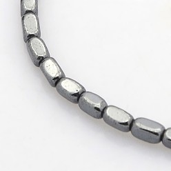 Black Plated Electroplate Non-magnetic Synthetic Hematite Beads Strands, Cuboid, Black Plated, 4x2x2mm, Hole: 1mm, about 119pcs/strand, 15.7 inch