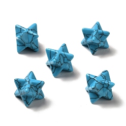 Синтетическая Бирюза Синтетические бирюзовые бусины, нет отверстий / незавершенного, Звезда Меркабы, 12.5~13x12.5~13x12.5~13 мм
