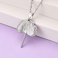 Нержавеющая Сталь Цвет 304 подвесные из нержавеющей стали ожерелья, лист, не тускнеет, цвет нержавеющей стали, 17.72~18.11 дюйм (45~46 см)