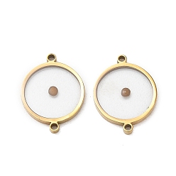 Doré  304 Breloques connecteurs en acier inoxydable et graines de moutarde, maillons ronds plats, or, 15x12x2mm, Trou: 1mm