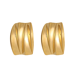 Настоящее золото 18K 304 из нержавеющей стали серьги, ионное покрытие (ip), реальный 18 k позолоченный, 36x30 мм
