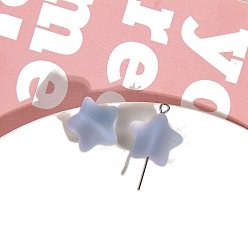 Темно-Голубой Бусины из матовой смолы, для материалов для изготовления аксессуаров своими руками, два тона, звезда, глубокое синее небо, 16x13 мм